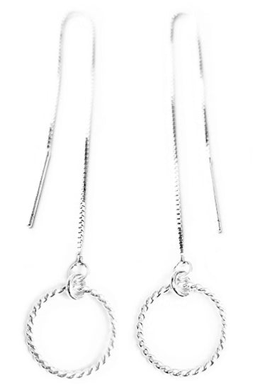 Twisted Ring Threader Earrings